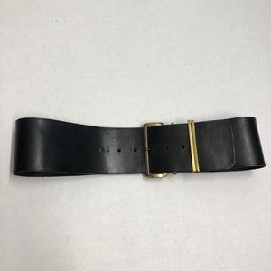 English Saddle hide belt black accessory women